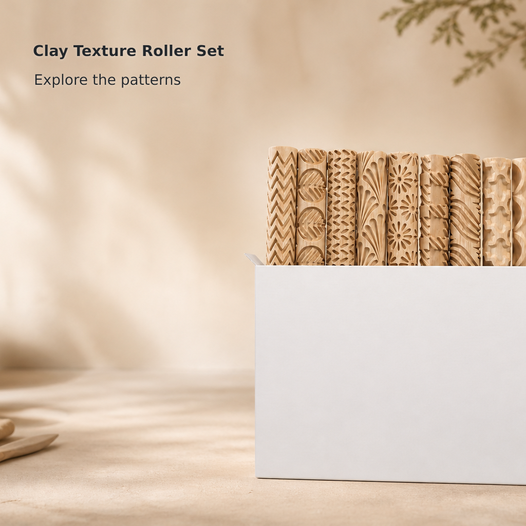 10-Piece Clay Texture Roller Set
