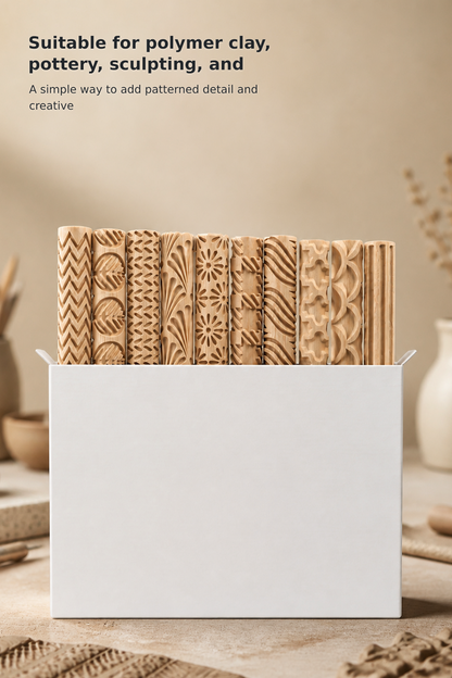 10-Piece Clay Texture Roller Set
